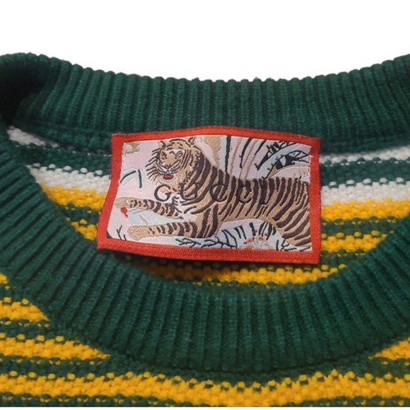 Vintage Gucci Tiger Knit Sweater Women’s Sz XS-S Embroidered Tiger Rare - Picture 3 of 15